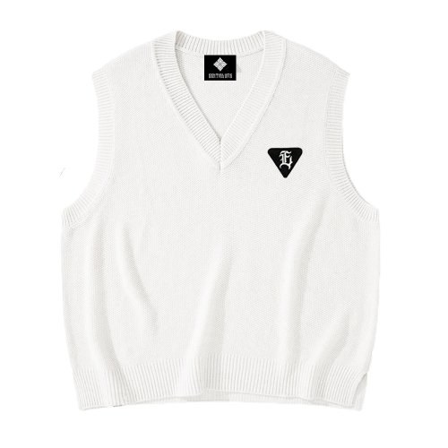 Вязаный жилет EV E с патчем (Ivory)