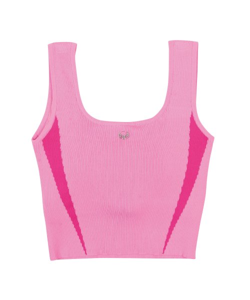 MUSINSA  LALAFOX LINE KNIT BRA TOP PINK