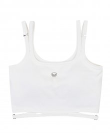 CUT OUT CROPPED BRA TOP WHITE