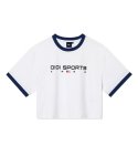 오아이오아이컬렉션(OIOICOLLECTION) 1990 스포츠 크롭 반팔 티셔츠_화이트