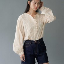 ROUND PIN TUCK BLOUSE_BUTTER