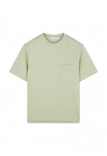 [23SS] LJS41194 라임그린 세미오버핏 사이드슬릿 반팔 티셔츠