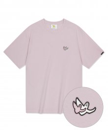 더블 와펜 반팔 티셔츠 다크 핑크