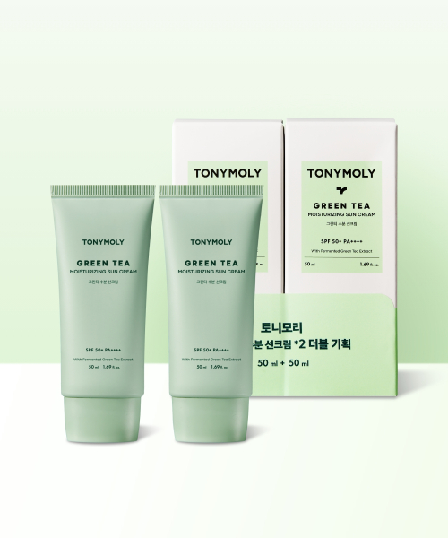 토니모리(tonymoly) 그린티 수분 선크림 더블 기획 세트(50ml,2ea)