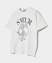 카프리 시트론 드로잉 썸머 그래픽 반팔 티셔츠 리조트 아이보리