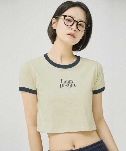 MUSINSA | FILLUMINATE (W) Crop Ringer Tee-Cream