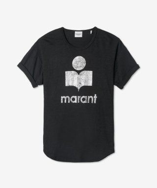 이자벨마랑(ISABEL MARANT) 여성 콜디 로고 반팔 티셔츠 - 블랙:실버 / TS0004FAA1N10E01BK