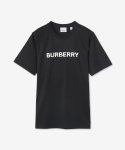 버버리(BURBERRY) 여성 로고 반소매 티셔츠 - 블랙 / 8055251