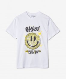 여성 스마일리 로고 반소매 티셔츠 - 화이트 / T3356151