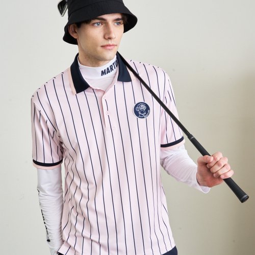Stripe Polo Shirts_Pink (Men)