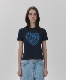 NEED LOVE GIRL T-SHIRT NAVY