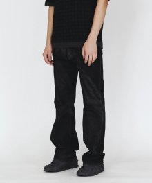 CASSETTE DENIM PANTS BLACK