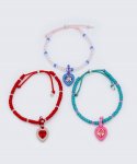 봉보(BONBEAU) Swarovski heart stone color beads Bracelet 스와로브스키 하트 스톤 컬러 비즈 매듭 팔찌