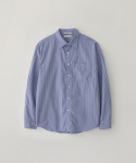 블랭크룸(BLANK ROOM) 스트라이프 셔츠 (KUWAMURA fabric)_JASPER BLUE