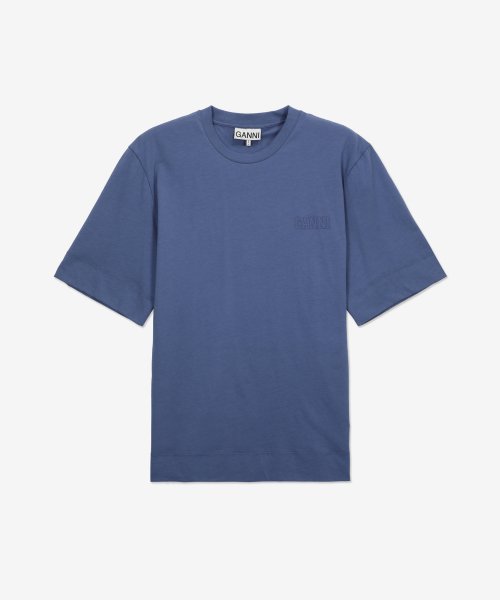 MUSINSA公式 | GANNI ルーズフィットロゴ半袖Tシャツ - グレーブルー
