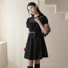 쉬어 리본 드레스(블랙)