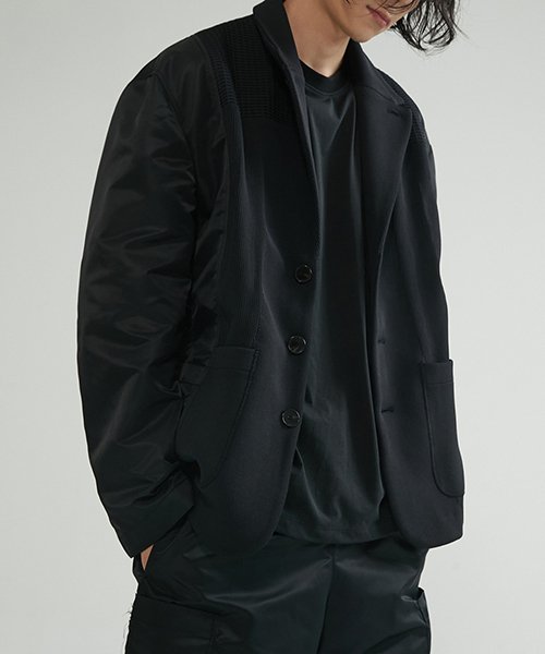 Knit Patched Jacket _RKJAS23602BKX