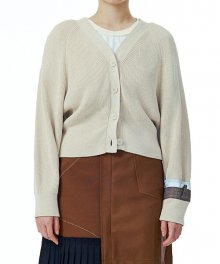 [여성] Asymmetry Cuffs Patched Cardigan_RQWAS23532BEX