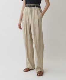 A TWO TUCK BANDING PANTS_BEIGE