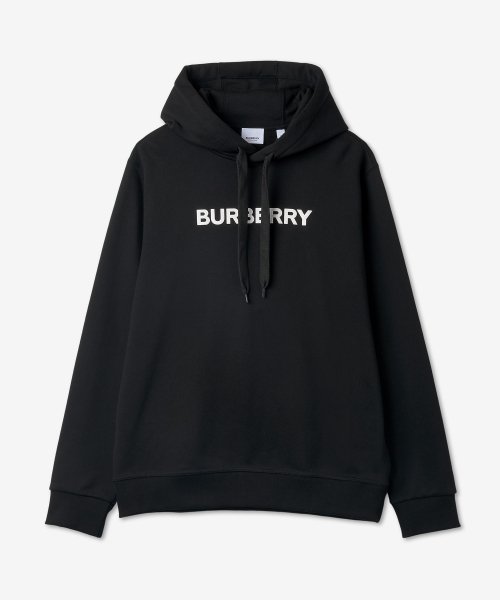 BURBERRY バーバリー ロゴプリントフード - ブラック