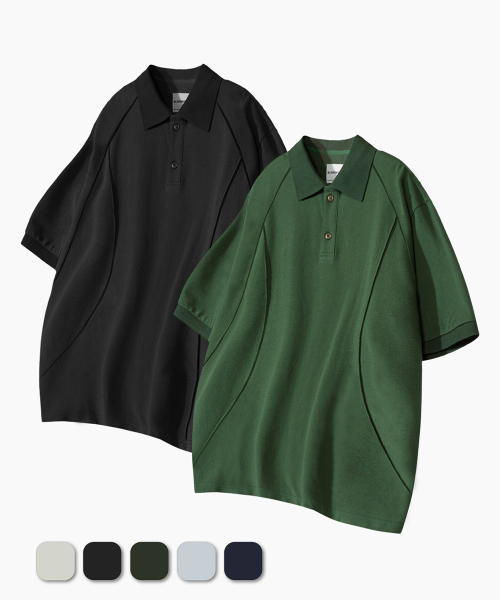 Футболка поло с коротким рукавом и защипами ASI (5 COLORS)