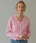 블랭크03(BLANK03) cotton v neck cardigan (fresh pink)