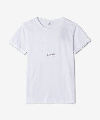 생로랑 리브 고쉬 반소매 티셔츠 - 화이트 / 464572YB2DQ9000