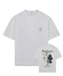 리버클래시(LIBERCLASSY) [23SS] LJS41155 아이보리 세미오버핏 플라워 아트웍 티셔츠