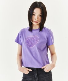 WOMENS HEART GONZ CROPPED T-SHIRT - LAVENDER