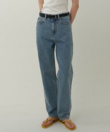 curved denim pants (light blue)