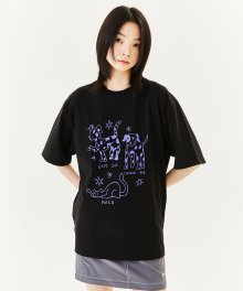 MG PUP & CAT COLLAGE T-SHIRT - BLACK