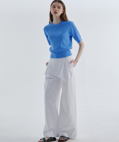 MUSINSA | RAVEROUS Two tuck wide pants white