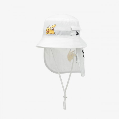 뉴에라키즈(NEW ERA KIDS) [키즈] 포켓몬 피카츄 어드벤처 버킷 플랩 캡 화이트 13693856 - 사이즈 & 후기 | 무신사
