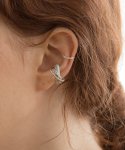 메리모티브(MERRYMOTIVE) [2set] Knitted cross silver earcuff (4colors)