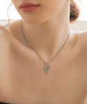 메리모티브(MERRYMOTIVE) Initial berry and aqua crystal chain necklace