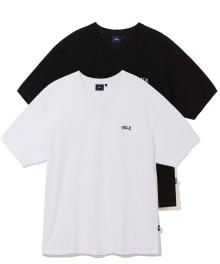 [ONEMILE WEAR] 2PACK SMALL ARCH V NECK TEE WHITE / BLACK