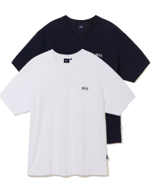 [ONEMILE WEAR] 2PACK SMALL ARCH V NECK TEE WHITE / NAVY