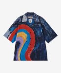 마르니(MARNI) 남성 레인보우 프린트 장식 코튼 볼링 셔츠 - 로얄 블루 / CUMU0213A0UTC255RAB56