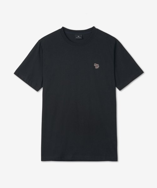 남성 지브라 로고 반소매 티셔츠 - 블랙 / M2R011RKZEBRA79