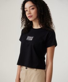 클래식레터 크롭 티셔츠(W) - 블랙