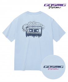 [VSW  X 피로] Cosmic Lazy Cassette Tape T-Shirts Sky blue