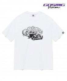 [VSW  X 피로] Cosmic Lazy Car T-Shirts White