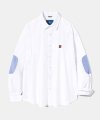 Elbow Patch Oxford Shirt  S117  White