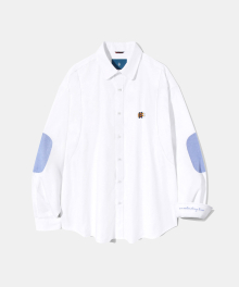 Elbow Patch Oxford Shirt  S117  White