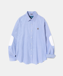 Elbow Patch Oxford Shirt  S117  Skyblue