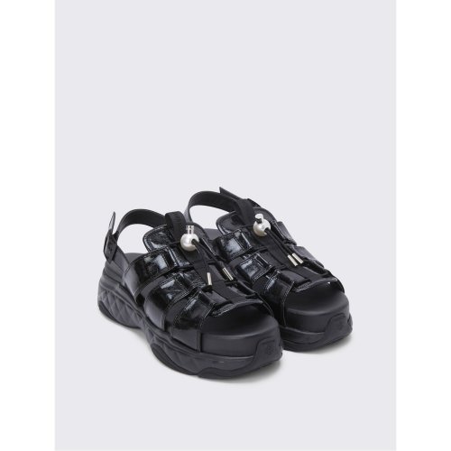 슈콤마보니(SUECOMMA BONNIE) Pearl stopper sandal(black)_