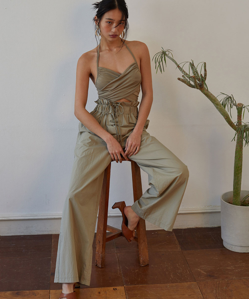 LACE UP WIDE- LEG COOL PANTS_T316BT705