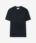 아미(AMI) 남성 스몰 하트 로고 반소매 티셔츠 - 블랙 / UTS022726001
