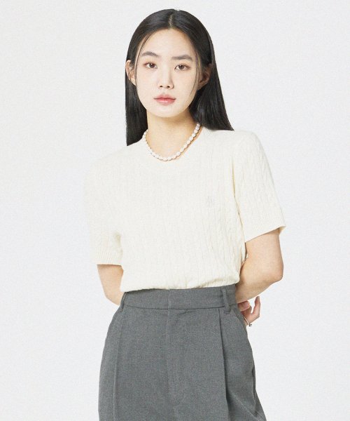 필루미네이트(filluminate) (W)케이블 라운드 니트-아이보리