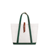 Gatsby Cross & Tote Bag - White Canvas ( Green Strap )